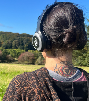 Looking out over the valley wearing 9D headphones